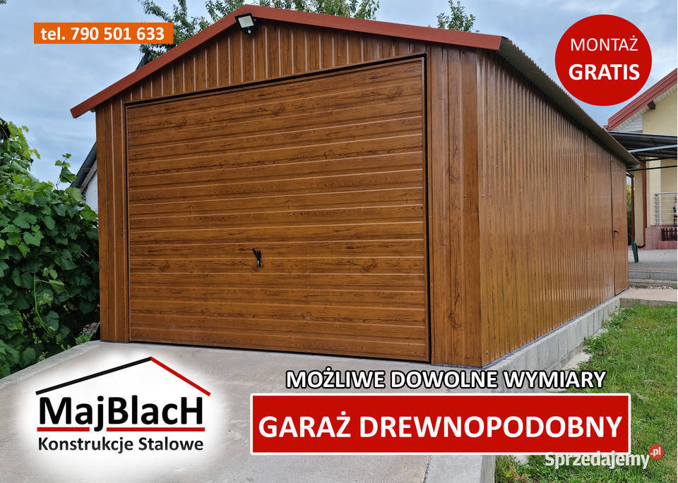 Garaż Blaszany Drewnopodobny NIŻSZA Garaże 383zł/m2 Brzeg