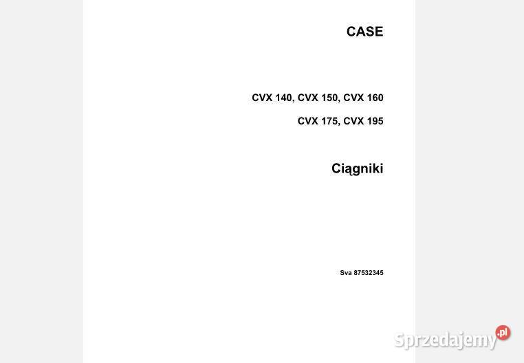 Case CVX 140 150 160 175 195 instrukcja obsługi Kielce