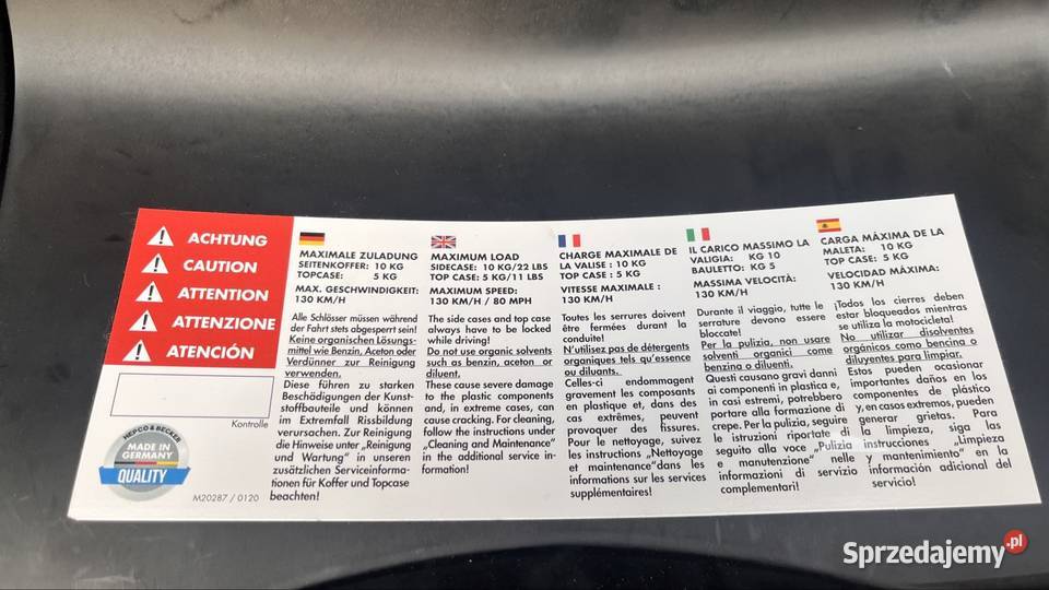 Kufer centralny firmy MotoDetail wielkopolskie Ostrów Wielkopolski sprzedam