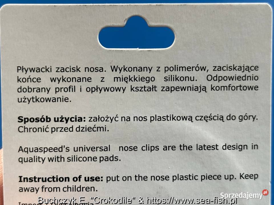 Pływacki zacisk nosa Nurkowanie
