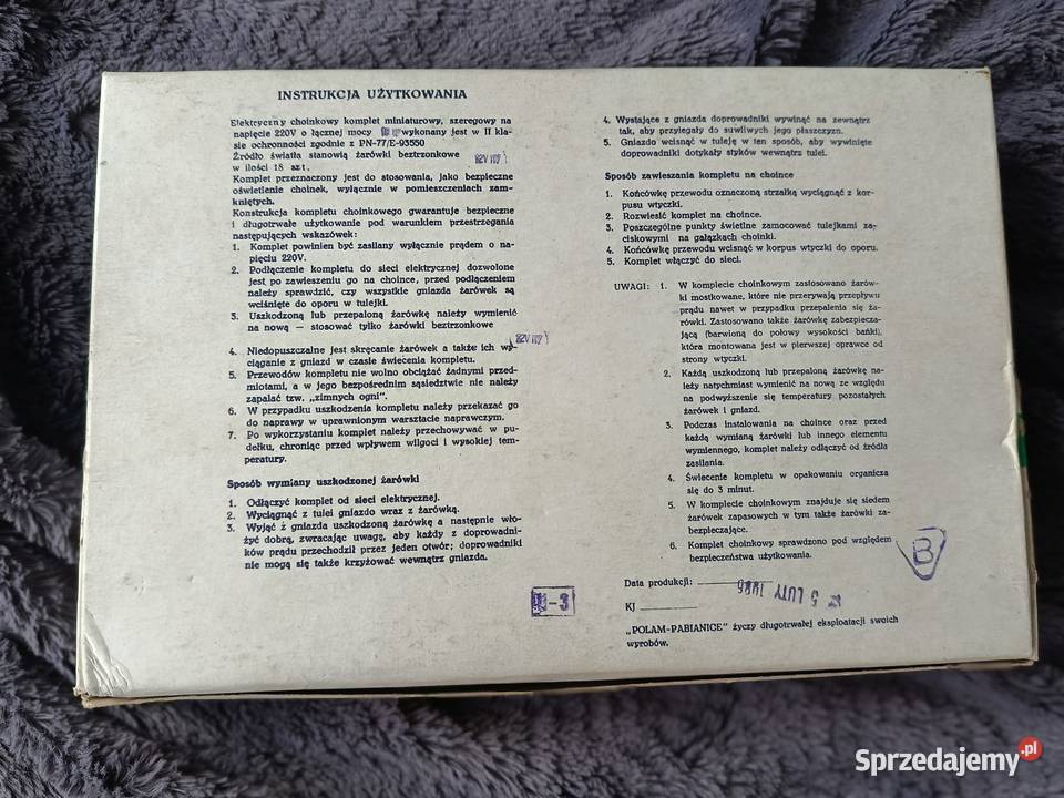 Zestaw lampek na choinkę z czasów PRL zachodniopomorskie Choszczno