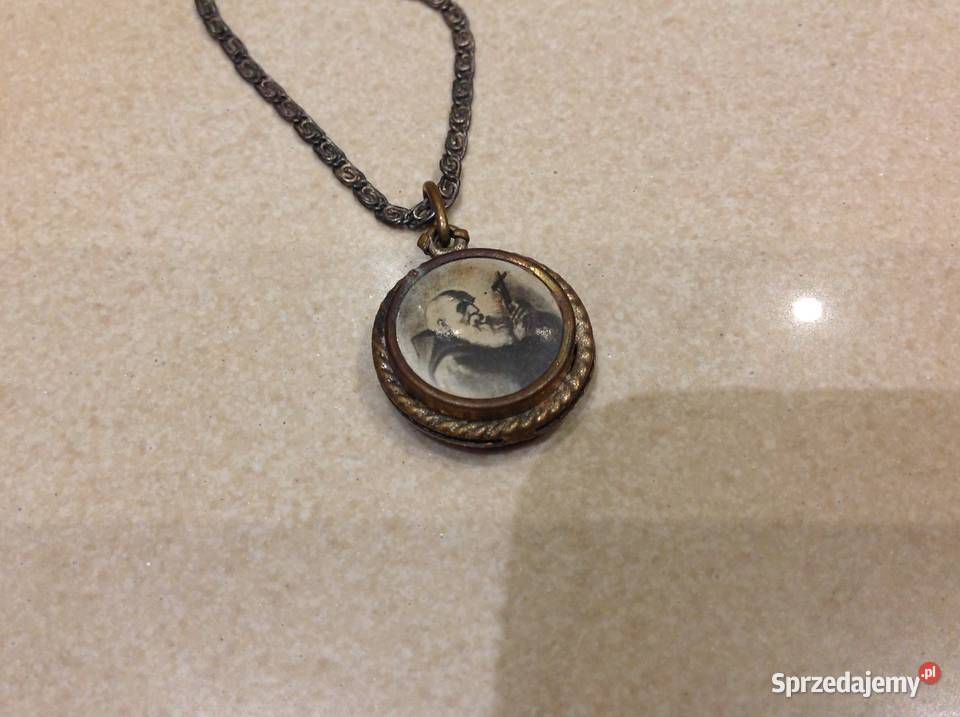 Stary Medalon Wisiorek Święty Ojciec PIO