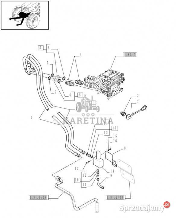 Holland T6010 T6090 T6070 Wąź giętki hyd 12mm Jastrzębniki