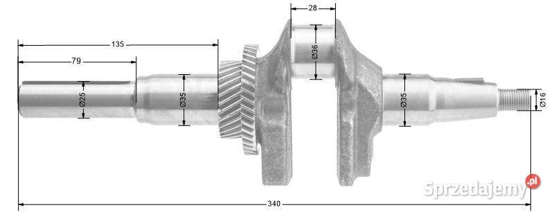 Wał korbowy Loncin 1P88F 1P90F 1P92F CZĘŚĆ Opalenica