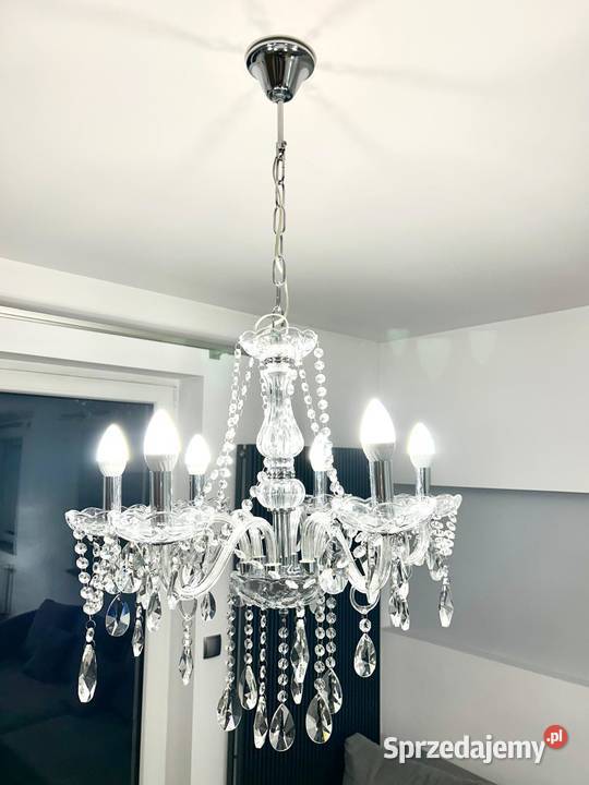 Lampa kryształowy żyrandol diament 6 w stylu Warszawa