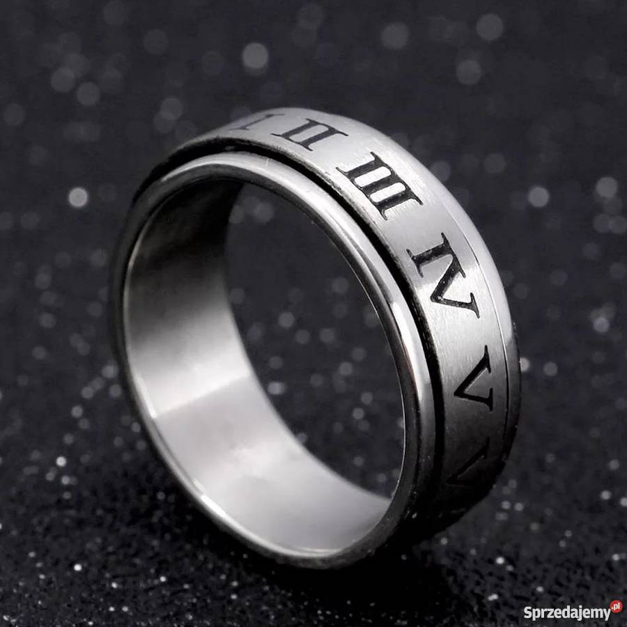 Obrączka obrotowa błękit i rzymski kalendarz Starachowice