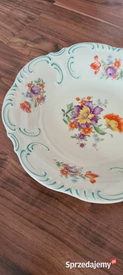 Stara porcelanowa Patera w kwiaty Schumann Gorlice