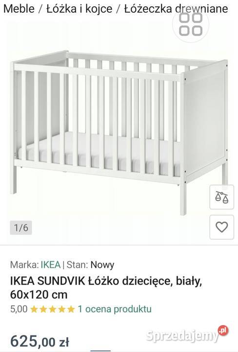 Łóżeczko dziecięce Ikea nowe 120x 60 SUNDVIK Meble