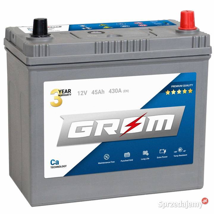 Akumulator GROM Premium 45Ah 430A Japan PRAWY Akumulatory mazowieckie Warszawa