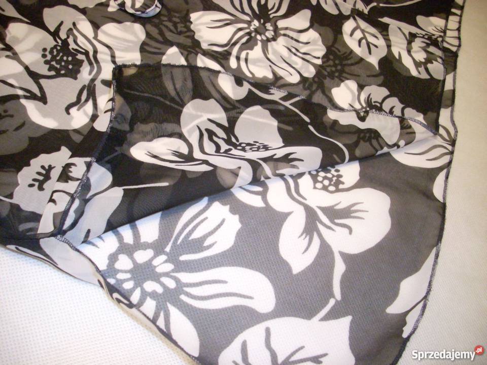 ZWIEWNA luźna tunika czarno biała NOWA 48 50 Inny materiał Nowy Sącz