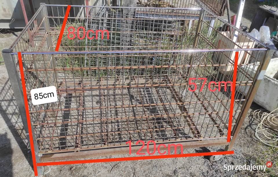 Kosz metalowy siatkowy na kółkach Wrocław