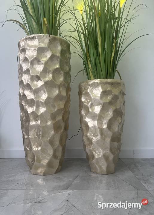 Złota donica perłowa muszelkowa Glamour Premium Doniczki i osłonki Golkowice