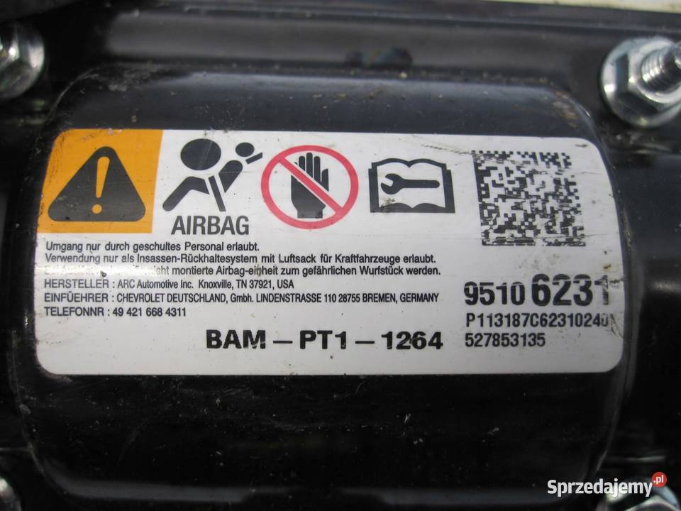 MOKKA A 13r AIRBAG poduszka pasażera 95106231