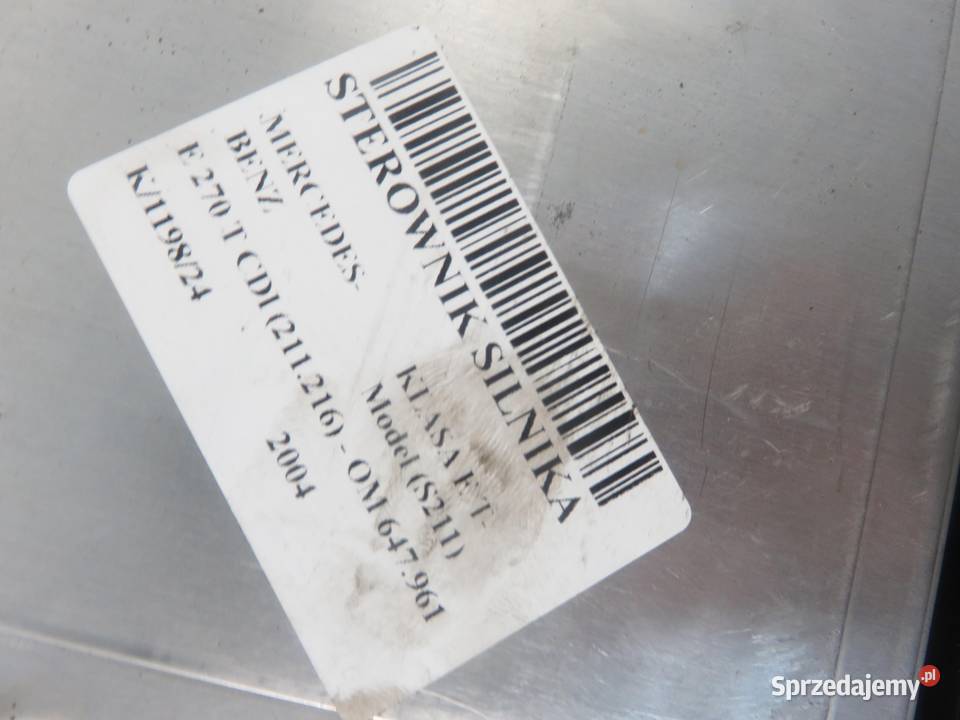 STEROWNIK MERCEDES KLASA E S211 E 270 T CDI Komputery sprzedam