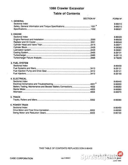 Case Poclain 1088 instrukcja naprawy instrukcja Kielce