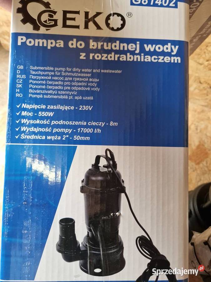 Pompa z rozdrabniaczem Geko do brudnej wody Pompy i hydrofory Głogowa