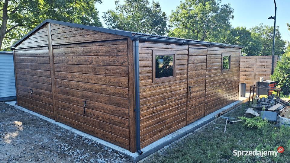 Nowoczesne Garaże Blaszane Drewnopodobny Hale 35m2 dolnośląskie Wrocław