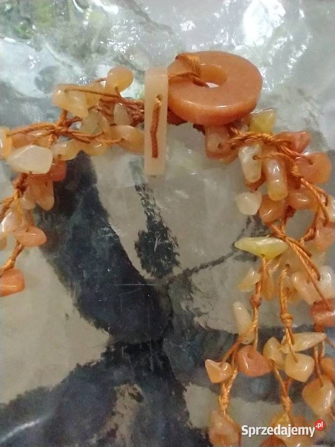 Naszyjnik naturalny kamień agat rękodzieło łódzkie Łódź