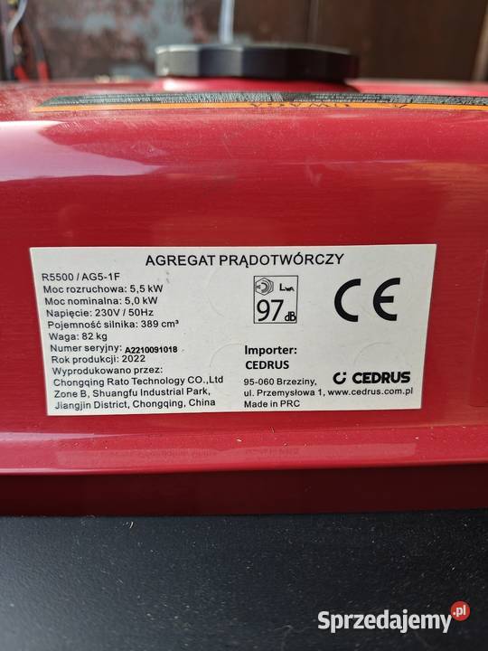 Agregat prądotwórczy cedrus AG51F Kraków sprzedam