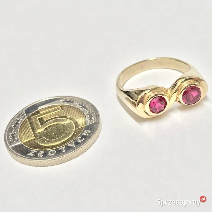 Złoty pierścionek 585 14K Toi et Moi Ty i Ja z Warszawa