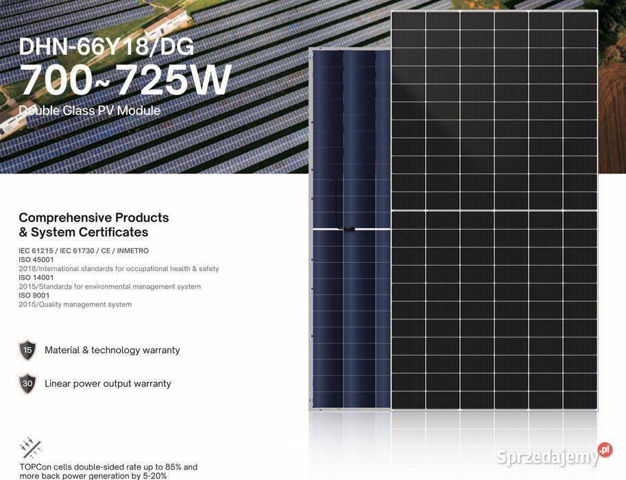 Panel Fotowoltaiczny DAH Solar 720W Bifacial