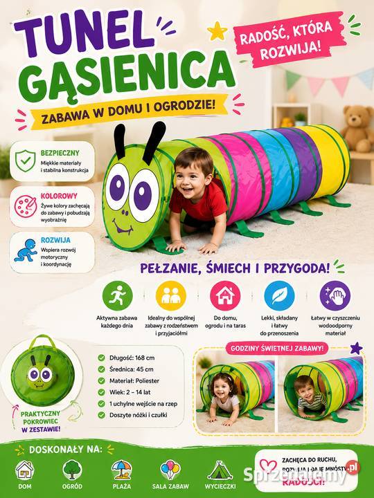 Tunel Gąsienica dla Dzieci – Kolorowa Zabawa i Rozwój!
