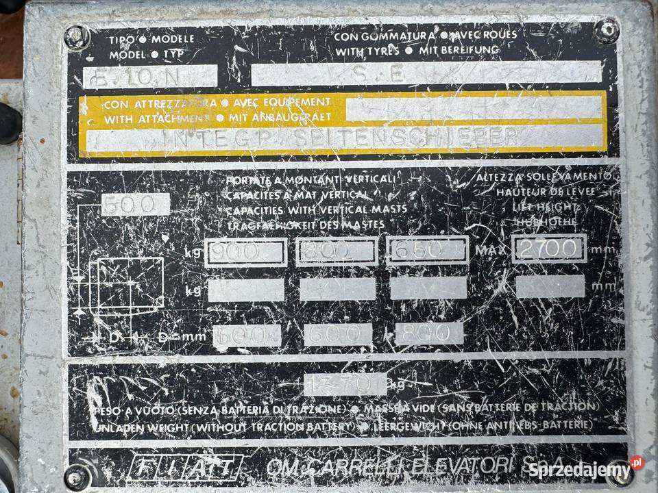 Wózek widłowy Fiat OM E10 duplex przesuw Kraśnik sprzedam