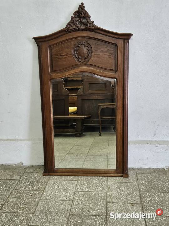 Duże francuskie lustro ludwikowskie rocaille małopolskie sprzedam