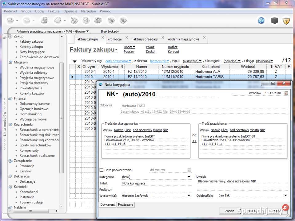 InsERT Subiekt GT system sprzedaży Gorzów Wielkopolski