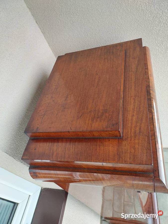 Stary słupek cylindryczny szafka biedermeier
