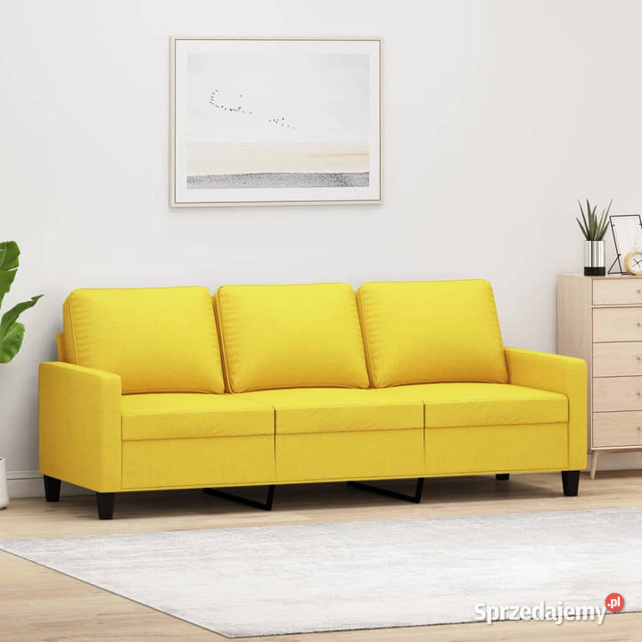 Sofa 3osobowa jasnożółta 180 tapicerowana Warszawa