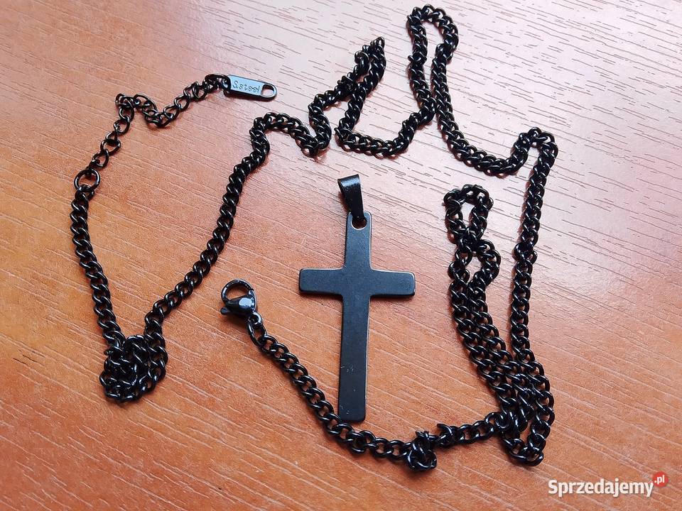 Łańcuszek z krzyżykiem czarny wyjątkowy design