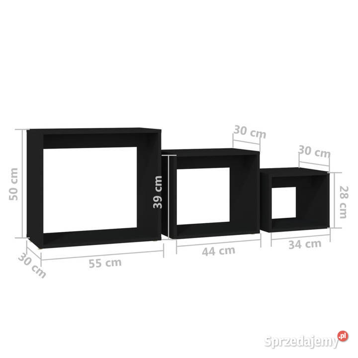 Stoliki wsuwane pod siebie 3 czarne WM808577 Warszawa