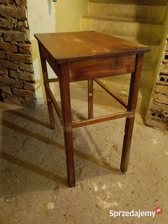 Stary dębowy stolik pod radio lata ok 1940 Kraków