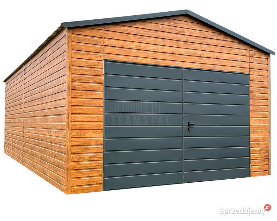 Garaż blaszany 45x6m Brama dwuskrzydłowa drzwi Białogard