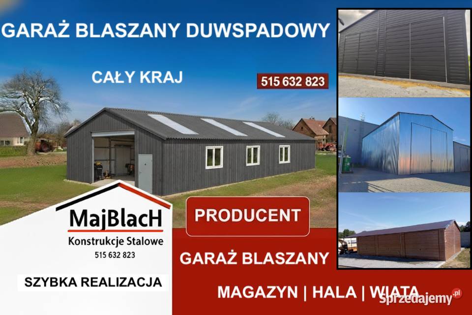 A15ZŁOTY DĄB Garaż Blaszany 6x6 Blaszak Montaż Sprzedaż Września