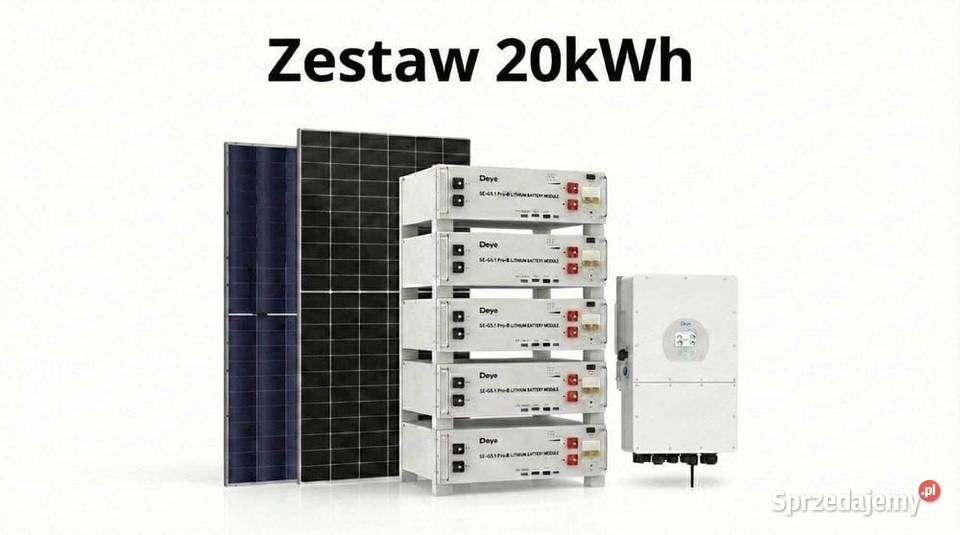 Zestaw budżetowy 20kWh HV panele inwerter 3 fazy