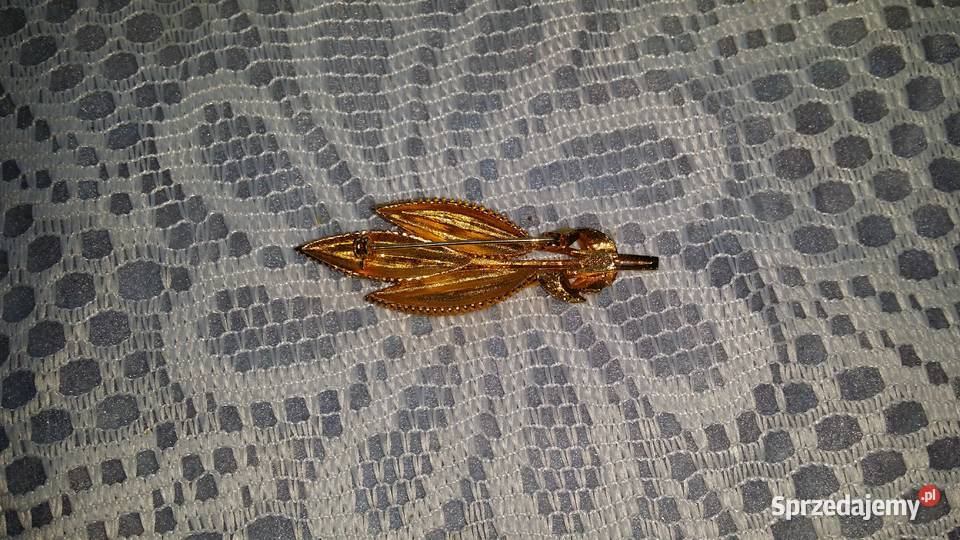 Stara angielska broszka bukiet z piór Ochojno