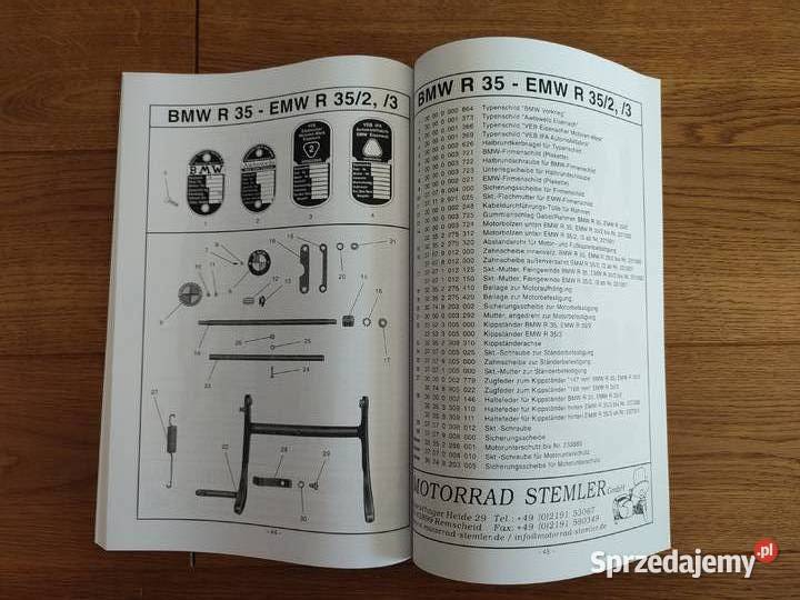 Książka katalog części BMW r35 Warszawa