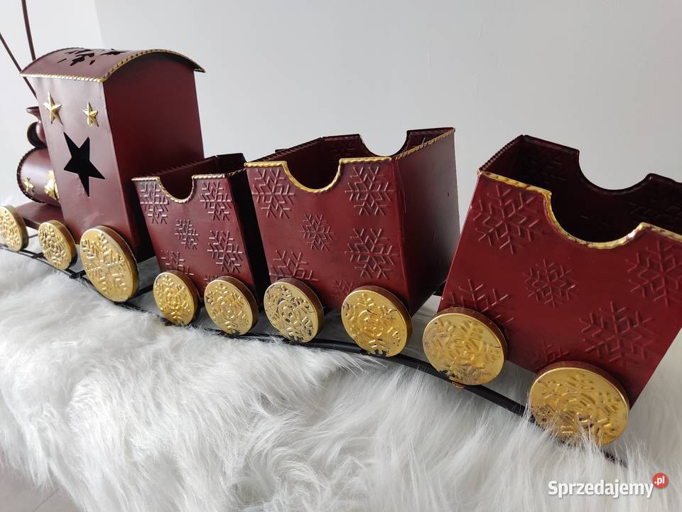 CZERWONY POCIĄG ŚWIATECZNA DEKORACJA Straszęcin