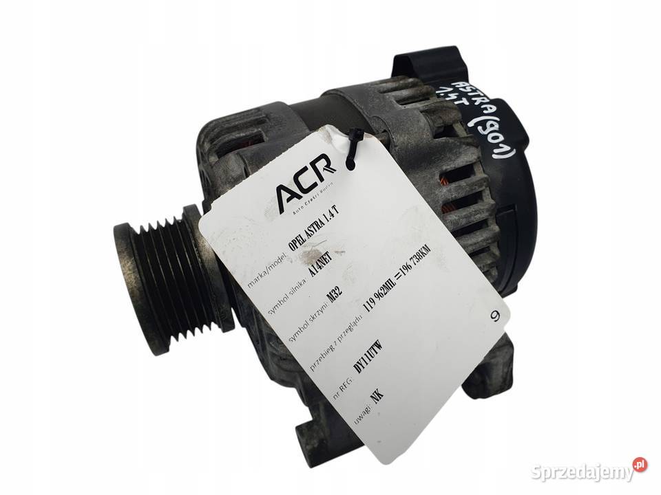 ALTERNATOR Opel Meriva B Astra J 14 T 13500582 Układ elektryczny silnika Części samochodowe lubelskie