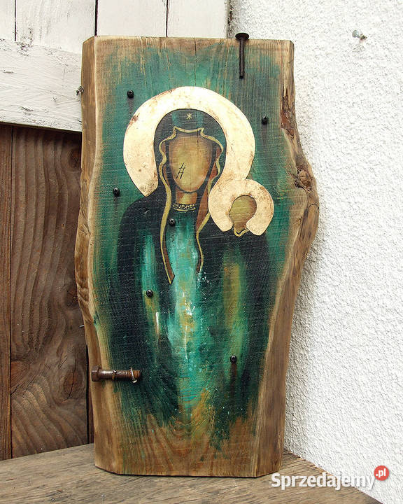 Madonna Obraz malowany na starej desce kujawsko-pomorskie Solec Kujawski sprzedam