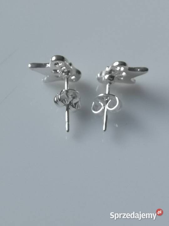 Delikatne srebrne kolczyki motylki skrzydełka Kołobrzeg sprzedam