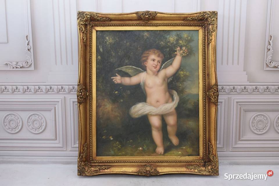 Kupidyn w Ogrodzie Amor Anioł Obraz Olejny Złota małopolskie Kraków