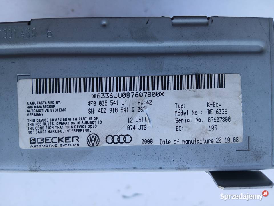 Audi A6 C6 i inne tuner radia radio 4F0035541 śląskie Szczerbice