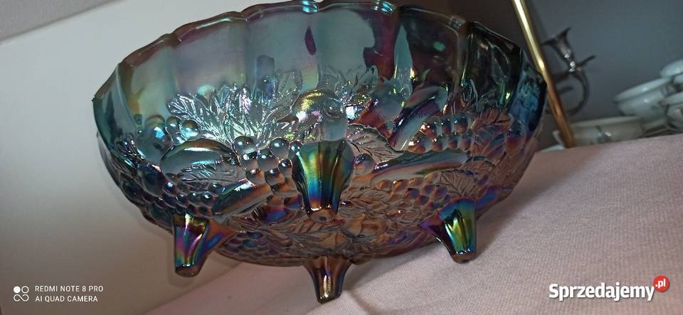 Karnawał szklana tacka na owoce Indiana Amber Gdańsk