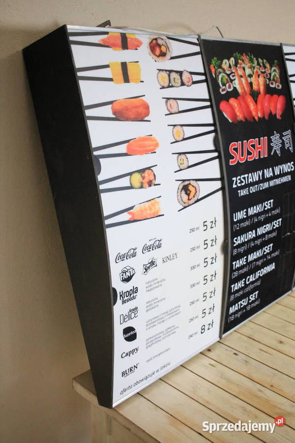 Podświetalny banerreklamamenu restauracji Pszczyna