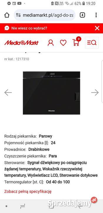 Piekarnik parowy Miele DG 6010 podkarpackie Skołyszyn