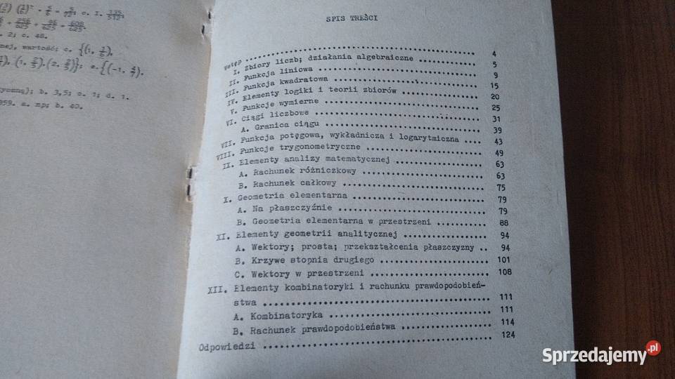 Zbiór ćwiczeń z matematyki skrypt Józef Rok wydania 1977 Gdańsk