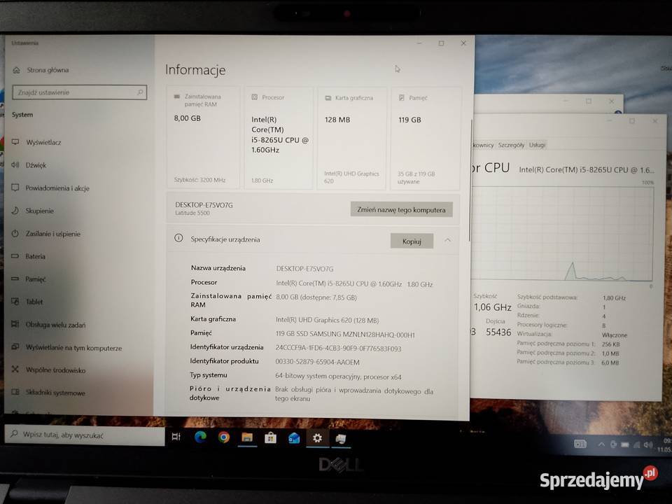 Dell Latitude 5500 I58gen SSD Rymanów